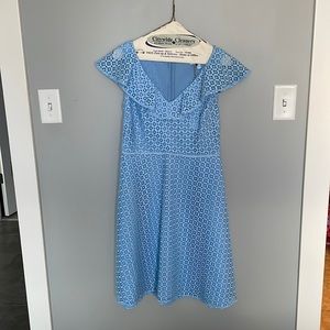 Draper James Light Blue Lattice Dress
